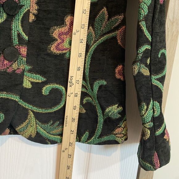 Erin London Tapestry blazer jacket womens PS brocade vntg artsy shoulder pads - Picture 12 of 13
